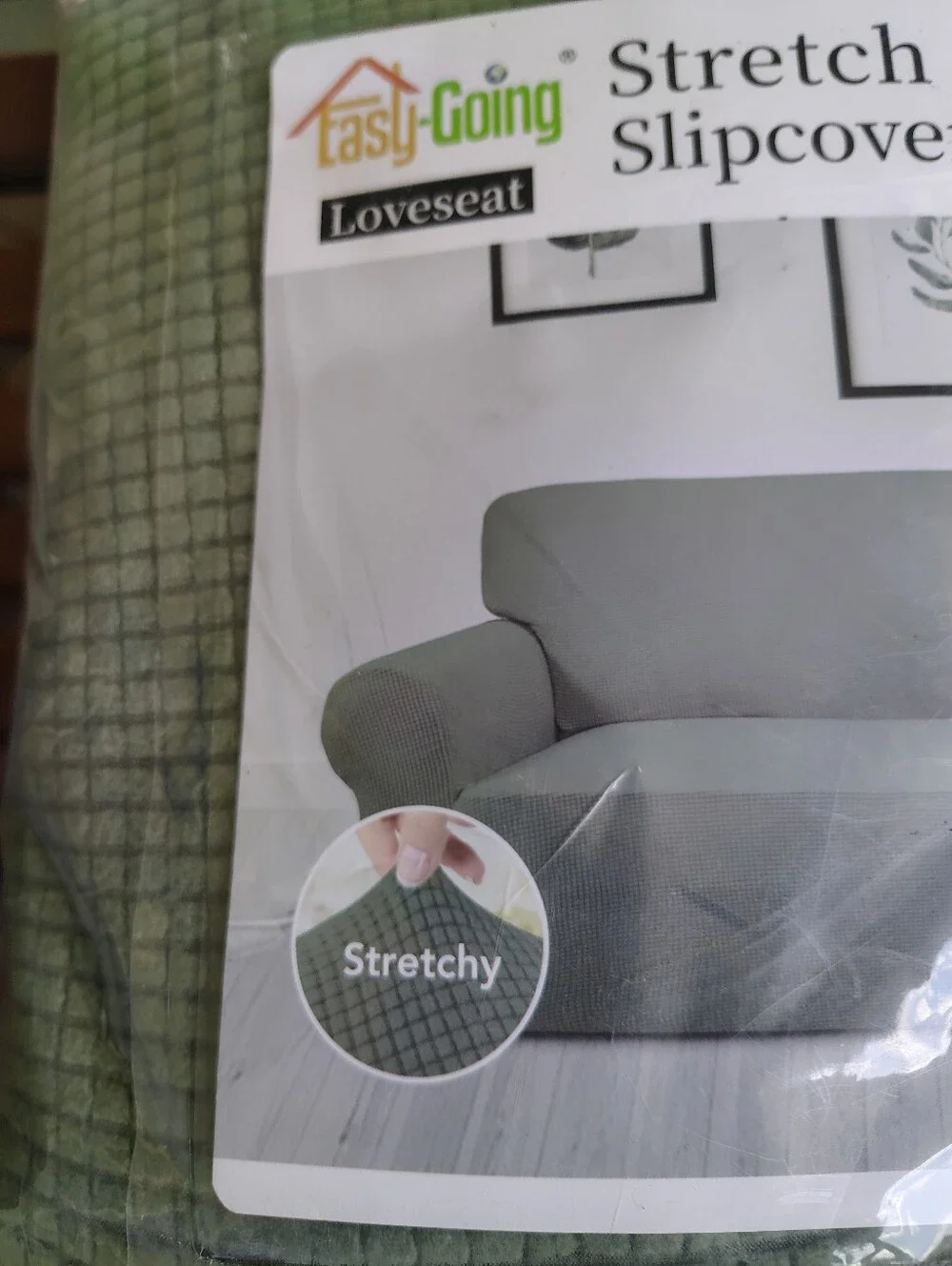 Sage Green Stretch Loveseat Slipcover